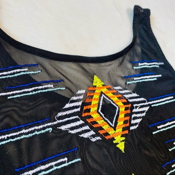 Sheer Mesh Embroidered Tank - Picture 4 of 5